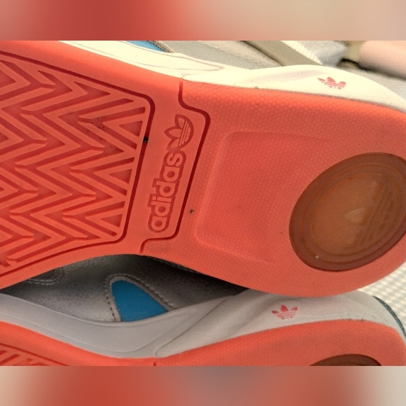 ADIDAS OG high top sneakers silver, grey orange, blue, white-Velcro straps - Picture 10 of 10